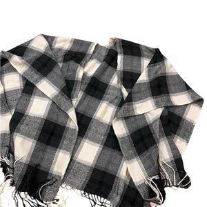 Black and White Plaid poncho